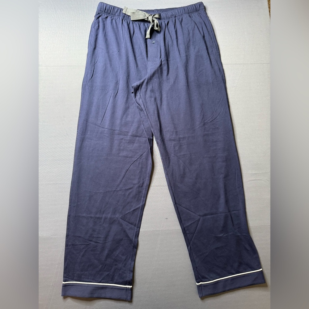 DAVID ARCHY Blue Drawstring Lounge Pajamas Pants Top PJ Set size Large mens #833 - Picture 7 of 10